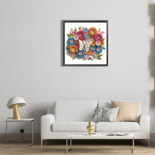 Load image into Gallery viewer, Butterfly Wreath Paper Painting 30*30CM(Canvas) Partial Special Shaped Drill Diamond Painting

