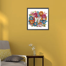 Load image into Gallery viewer, Butterfly Wreath Paper Painting 30*30CM(Canvas) Partial Special Shaped Drill Diamond Painting

