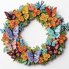 Load image into Gallery viewer, Butterfly Wreath Paper Painting 30*30CM(Canvas) Partial Special Shaped Drill Diamond Painting
