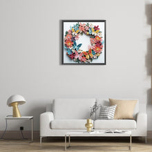 Load image into Gallery viewer, Butterfly Wreath Paper Painting 30*30CM(Canvas) Partial Special Shaped Drill Diamond Painting
