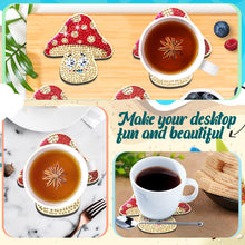 Load image into Gallery viewer, 10PCS Halloween Art Diamonds Coaster with Holder DIY (Mushroom Emoticon)
