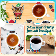 Load image into Gallery viewer, 10PCS Halloween Art Diamonds Coaster with Holder DIY (Owl Christmas)

