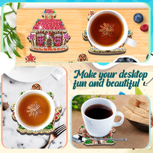 Load image into Gallery viewer, 10PCS Halloween Art Diamonds Coaster with Holder DIY (Christmas Cottage)
