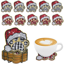 Load image into Gallery viewer, 10PCS Halloween Art Diamonds Coaster with Holder DIY (Dog Paw Christmas)
