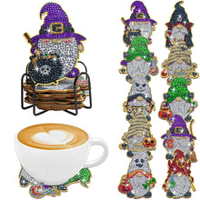 Load image into Gallery viewer, 10PCS Halloween Art Diamonds Coaster with Holder DIY (Halloween Gnome)

