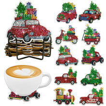 Load image into Gallery viewer, 10PCS Halloween Art Diamonds Coaster with Holder DIY (Christmas Car)
