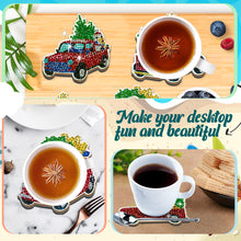 Load image into Gallery viewer, 10PCS Halloween Art Diamonds Coaster with Holder DIY (Christmas Car)

