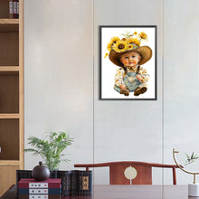 Load image into Gallery viewer, Sunflower Cowboy Kids 30*40CM(Canvas) Full Round Drill Diamond Painting
