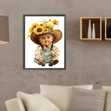 Load image into Gallery viewer, Sunflower Cowboy Kids 30*40CM(Canvas) Full Round Drill Diamond Painting
