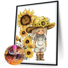 Load image into Gallery viewer, Sunflower Cowboy Kids 30*40CM(Canvas) Full Round Drill Diamond Painting
