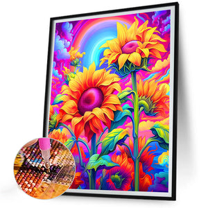 Colorful Sunflower 30*40CM(Canvas) Full Round Drill Diamond Painting