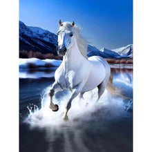 Load image into Gallery viewer, White Horse 30*40CM(Canvas) Full Round Drill Diamond Painting
