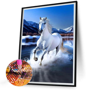 White Horse 30*40CM(Canvas) Full Round Drill Diamond Painting