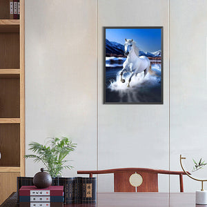 White Horse 30*40CM(Canvas) Full Round Drill Diamond Painting