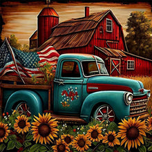 Load image into Gallery viewer, Sunflower Blue Car 40*40CM(Canvas) Full Round Drill Diamond Painting
