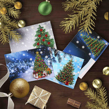 Load image into Gallery viewer, Christmas Diamond New Year Greeting Card Cute Elk 4PCS Xmas Tree (Xmas Tree)

