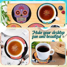 Load image into Gallery viewer, Skull Shaped Diamond Painting Coasters Kits Acrylic 8PCS Diamond Crafts Coasters
