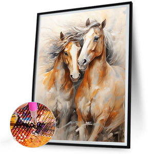 Elegant Horse 30*40CM(Canvas) Full Round Drill Diamond Painting