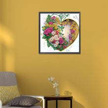 Load image into Gallery viewer, Love Flower Frame 30*30CM(Canvas) Partial Special Shaped Drill Diamond Painting
