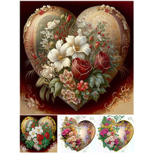 Load image into Gallery viewer, Love Flower Frame 30*30CM(Canvas) Partial Special Shaped Drill Diamond Painting
