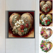 Load image into Gallery viewer, Love Flower Frame 30*30CM(Canvas) Partial Special Shaped Drill Diamond Painting
