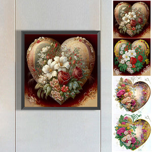 Love Flower Frame 30*30CM(Canvas) Partial Special Shaped Drill Diamond Painting