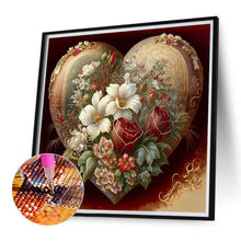 Load image into Gallery viewer, Love Flower Frame 30*30CM(Canvas) Partial Special Shaped Drill Diamond Painting
