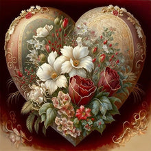 Load image into Gallery viewer, Love Flower Frame 30*30CM(Canvas) Partial Special Shaped Drill Diamond Painting
