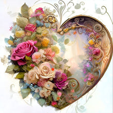 Load image into Gallery viewer, Love Flower Frame 30*30CM(Canvas) Partial Special Shaped Drill Diamond Painting
