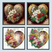 Load image into Gallery viewer, Love Flower Frame 30*30CM(Canvas) Partial Special Shaped Drill Diamond Painting
