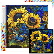 Load image into Gallery viewer, Sunflower Bushes Glass Painting 35*35CM(Picture) Full Square Drill Diamond Painting
