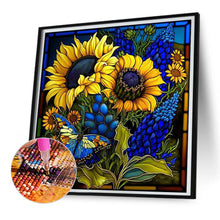 Load image into Gallery viewer, Sunflower Bushes Glass Painting 35*35CM(Picture) Full Square Drill Diamond Painting
