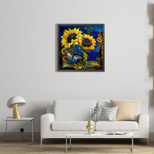 Load image into Gallery viewer, Sunflower Bushes Glass Painting 35*35CM(Picture) Full Square Drill Diamond Painting
