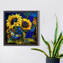 Load image into Gallery viewer, Sunflower Bushes Glass Painting 35*35CM(Picture) Full Square Drill Diamond Painting
