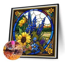 Load image into Gallery viewer, Sunflower Bushes Glass Painting 35*35CM(Picture) Full Square Drill Diamond Painting
