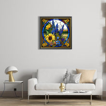 Load image into Gallery viewer, Sunflower Bushes Glass Painting 35*35CM(Picture) Full Square Drill Diamond Painting
