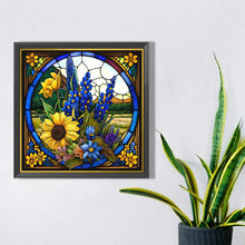 Load image into Gallery viewer, Sunflower Bushes Glass Painting 35*35CM(Picture) Full Square Drill Diamond Painting
