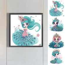 Load image into Gallery viewer, Peacock Girl 30*30CM(Canvas) Partial Special Shaped Drill Diamond Painting
