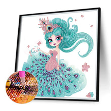 Load image into Gallery viewer, Peacock Girl 30*30CM(Canvas) Partial Special Shaped Drill Diamond Painting
