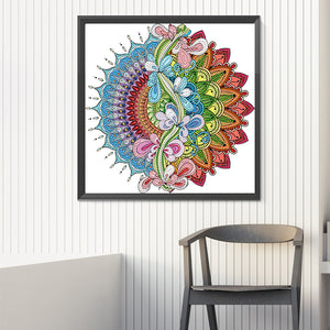 Mandala 30*30CM(Canvas) Partial Special Shaped Drill Diamond Painting