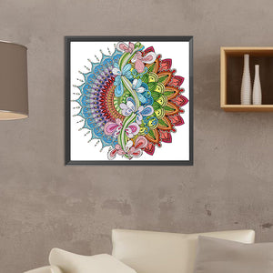 Mandala 30*30CM(Canvas) Partial Special Shaped Drill Diamond Painting