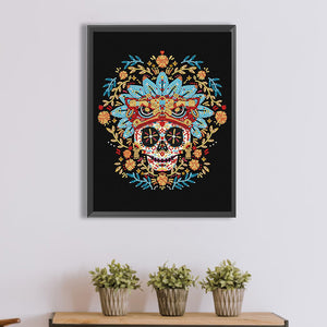 Skull 0 30*40CM(Canvas) Partial Special Shaped Drill Diamond Painting