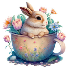 Load image into Gallery viewer, Cups Rabbits (25*25CM ) 18CT 2 Stamped Cross Stitch
