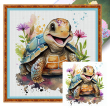 Load image into Gallery viewer, Flower Bush Turtle (25*25CM ) 18CT 2 Stamped Cross Stitch
