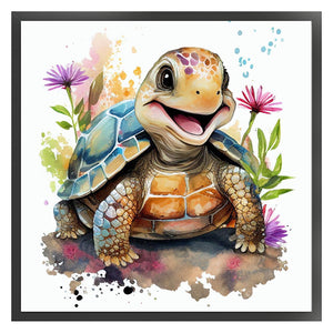 Flower Bush Turtle (25*25CM ) 18CT 2 Stamped Cross Stitch