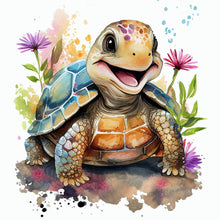 Load image into Gallery viewer, Flower Bush Turtle (25*25CM ) 18CT 2 Stamped Cross Stitch
