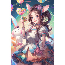 Load image into Gallery viewer, Lollipop Bunny Girl 40*60CM(Picture) Full Round Drill Diamond Painting
