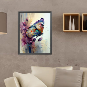 Watercolor Butterfly 30*40CM(Canvas) Full Round Drill Diamond Painting