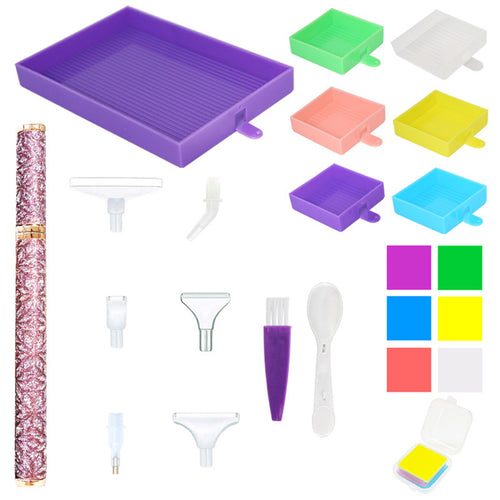 KTCLCATF DIY Diamond Painting Tools and Accessories Kits Multiple Sizes Painting Pens for Adults to Make Diamond Art Craft Tweezers Glue Diamond