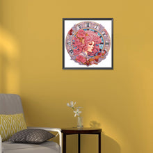 Load image into Gallery viewer, Clock And Pink-Haired Girl 30*30CM(Canvas) Partial Special Shaped Drill Diamond Painting
